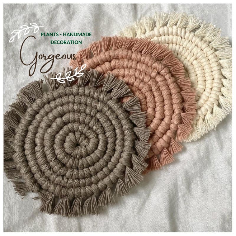 Set 5 miếng lót cốc, lót ly, nồi, tô 🌷Handmade crochet macrame coaster decor trang trí chụp hình