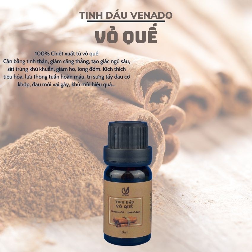 Tinh dầu thiên nhiên Vỏ Quế nguyên chất 100% Venado essential oils Cinnamon