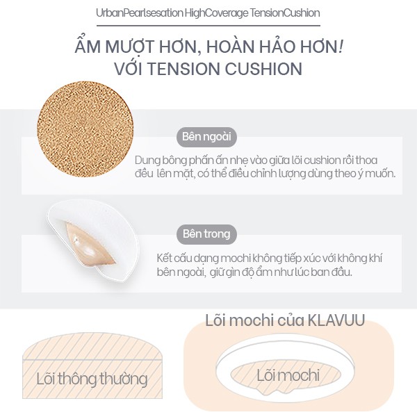 [Mã INCU50 giảm 50K đơn 250K] Phấn nước KALVUU Urban Pearlsation High Coverage Tension Cushion | BigBuy360 - bigbuy360.vn