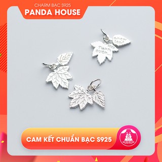 Charm bạc s925 hình lá phong size 6mm - Panda House