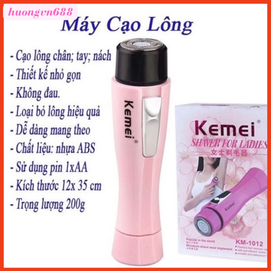 Máy cạo lông nách mini Kemei 1202 Pin sạc - máy cạo lông đa năng cạo sạch lông nách, lông tay, lông chân