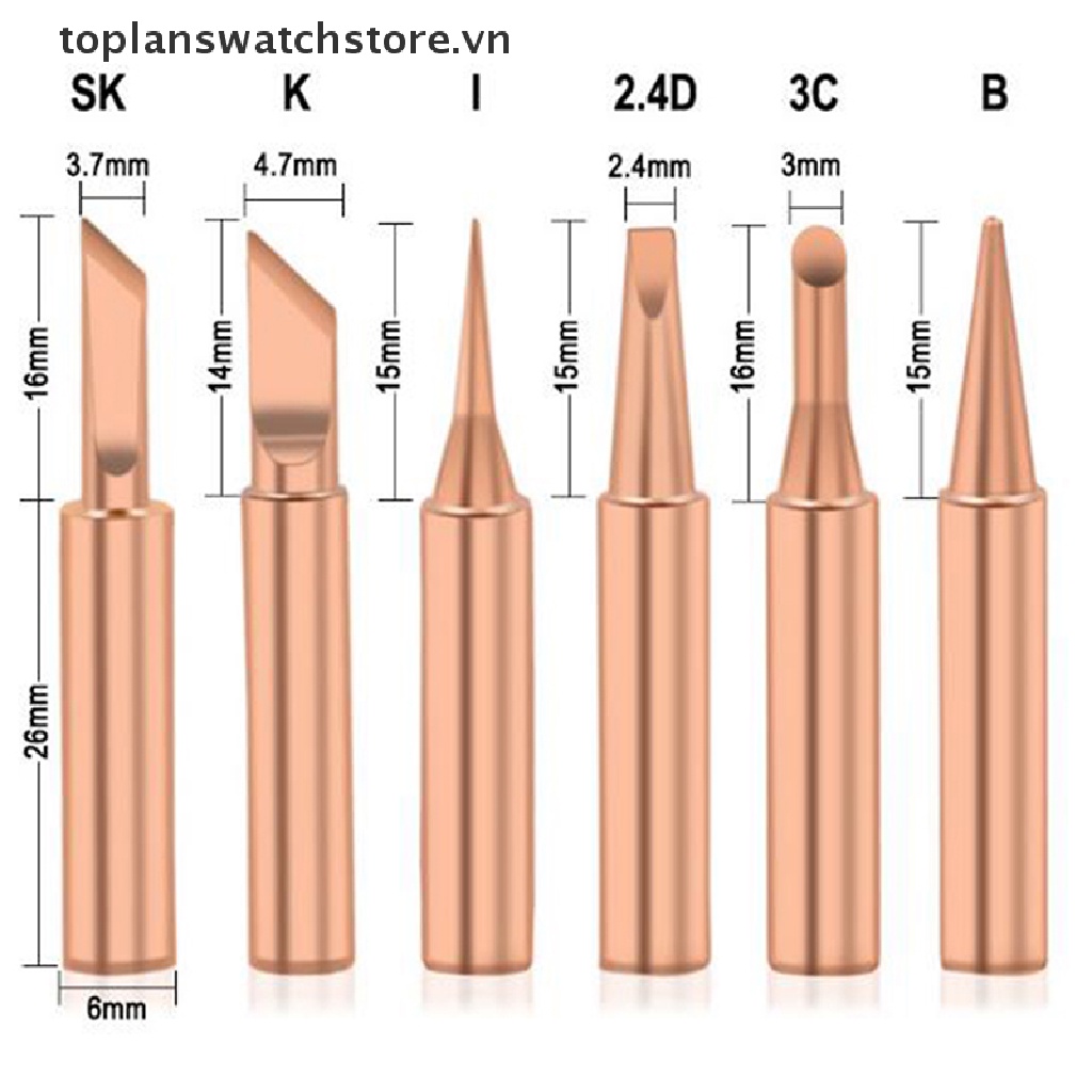 Set 5 / 6 Đầu Hàn 900M-T Bằng Đồng Nguyên Chất Không Chì Vn VN VN