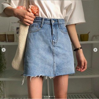 [BIGISZE GIÁ RẺ 50-120kg S-5XL] Chân váy ngắn chữ A jean nữ bigsize kiểu dáng basic dành cho các bạn dáng người mập