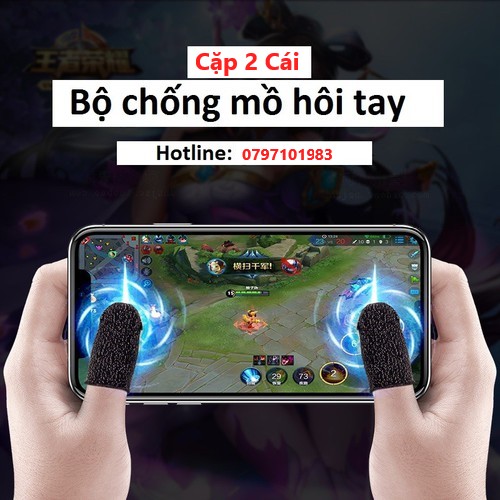 Cặp bọc đầu ngón tay 2 cái, Găng tay vải sợi siêu dẫn cao cấp chống đổ mồ hôi khi chơi Game PUBG....