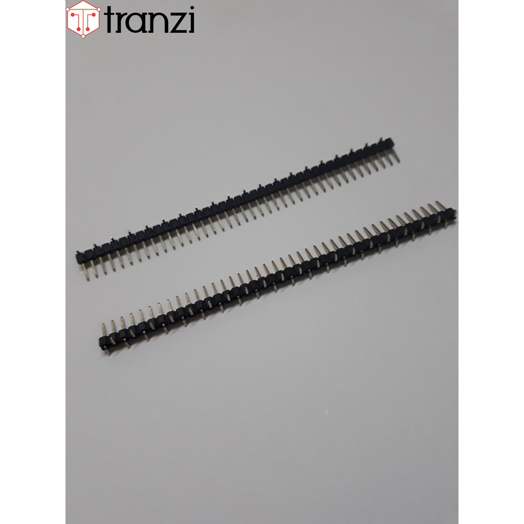 Giăm dán SMD 2.54mm đơn đực cong 40P 6mm đen - túi  5 cái