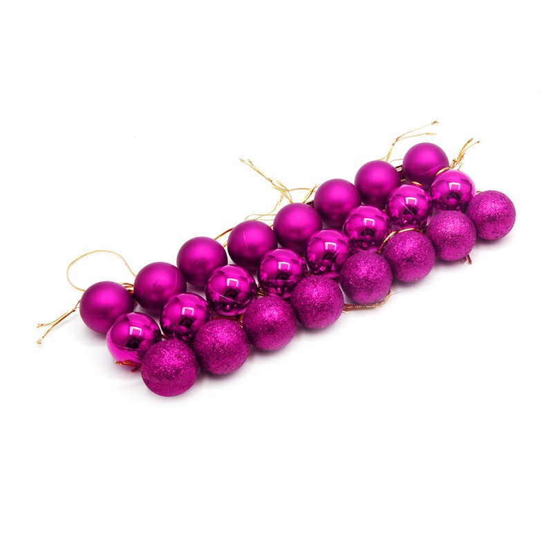 Set 24 Trái Châu Lấp Lánh Trang Trí Giáng Sinh