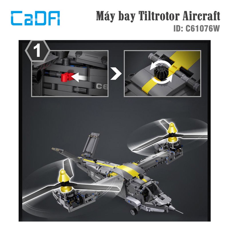 Đồ chơi lắp ráp máy bay trực thăng-Lego lắp ghép mô hình máy bay V22 Osprey điều khiển từ xa -Bảo hành 12 tháng