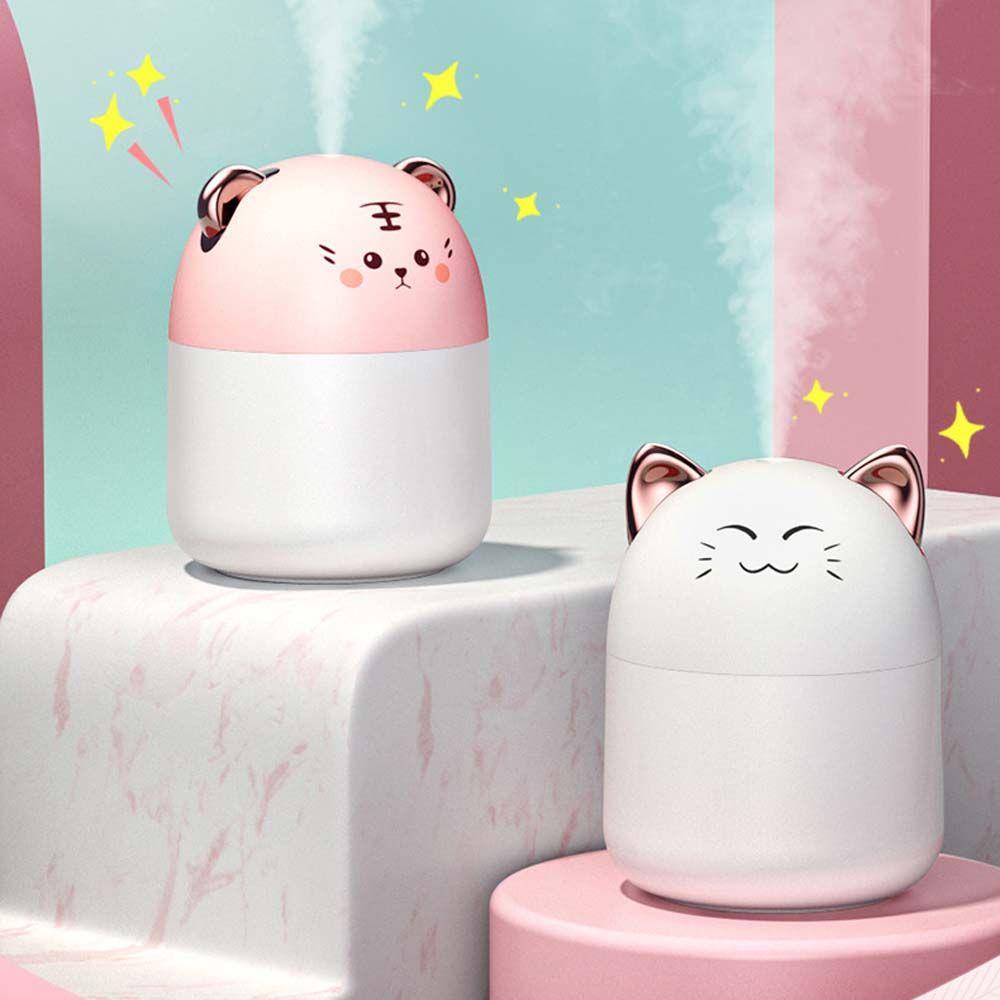Máy Phun Sương Tạo Độ Ẩm Không Khí Mini Hình Mèo Có Đèn Ban Đêm Cho Xe Hơi Harry