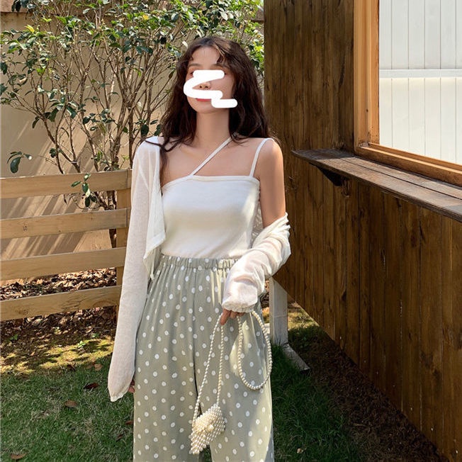 Women tank tops French-style croptop vest Women's summer outer wear inner match design sense niche short top hot girls strapless ins trendy