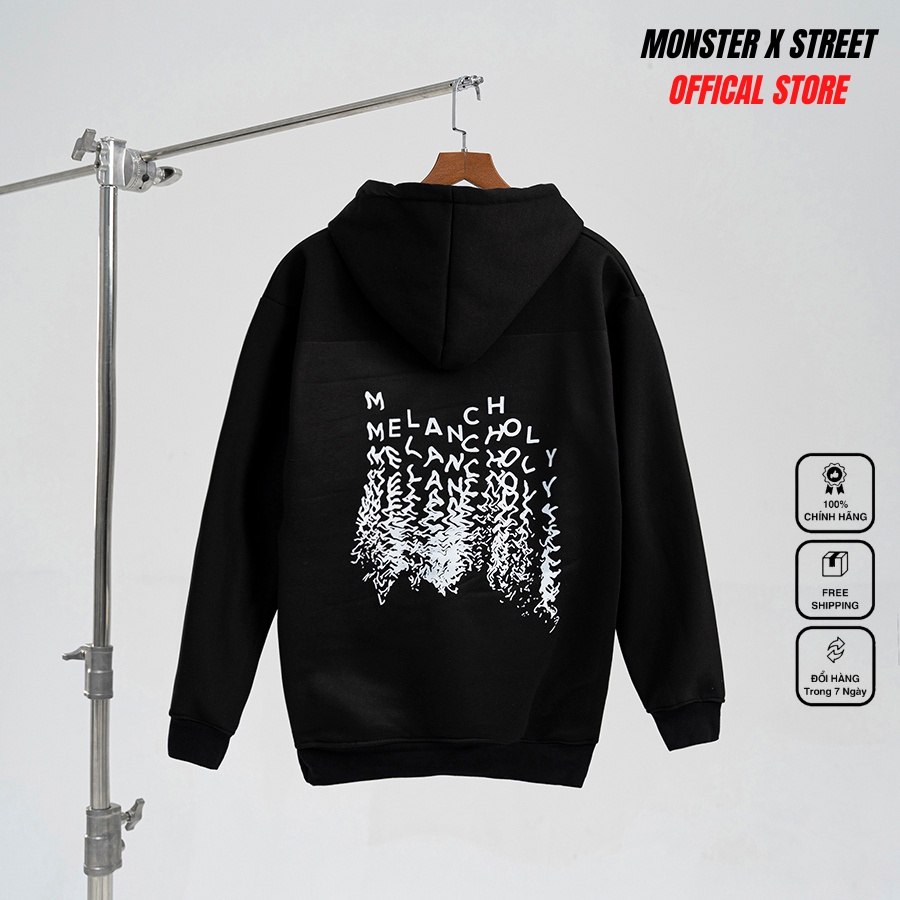 Áo hoodie nỉ bông Monster X Street Melancholy nam nữ form rộng thu đông Local Brand