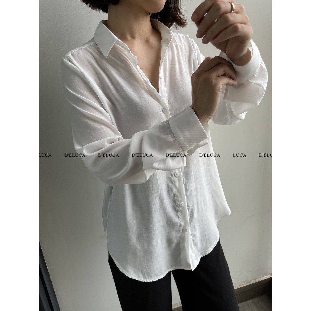 [Hình Ảnh+Video Thật] 🍀 Áo Sơ-mi Tơ Tằm Trơn 🍀 Sơ-mi Dài Tay Phù Hợp Đi Biển, Đi Chơi Dành Riêng Cho Các Nàng | BigBuy360 - bigbuy360.vn