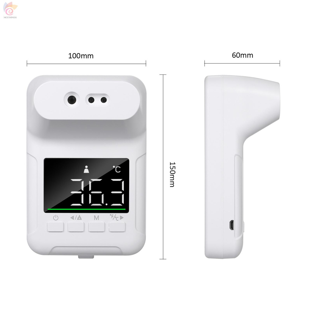 ET Wall Mounted Non-contact IR Thermometer with Multi-Language Voice Broadcast ℃/ ℉ Switch Auto Measuring Forehead Thermometers,Wall or Tripod Mounted for Home Office School Public Places