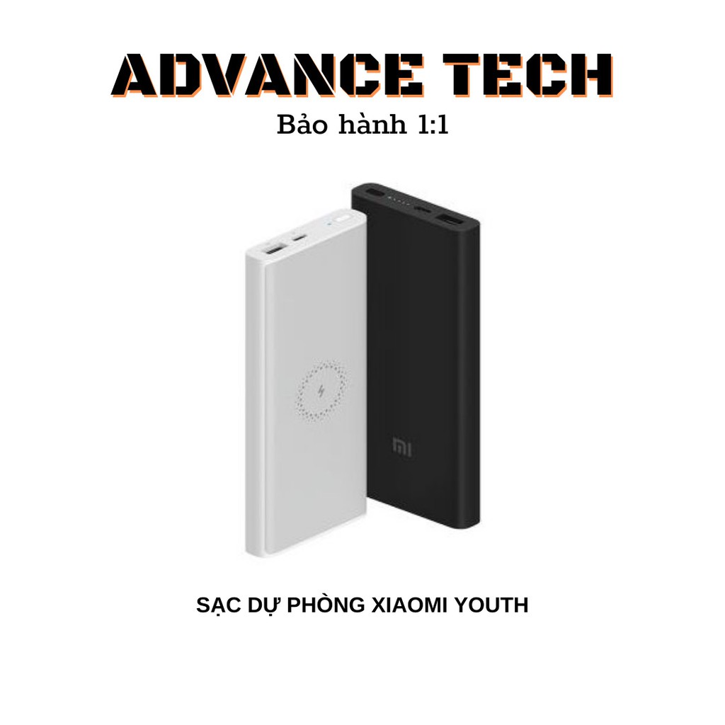 Sạc dự phòng Xiaomi Youth, pin dự phòng Xiaomi Youth hỗ trợ sạc không dây, Thiết kế gọn nhẹ,dễ mang theo, dung lượng lớn