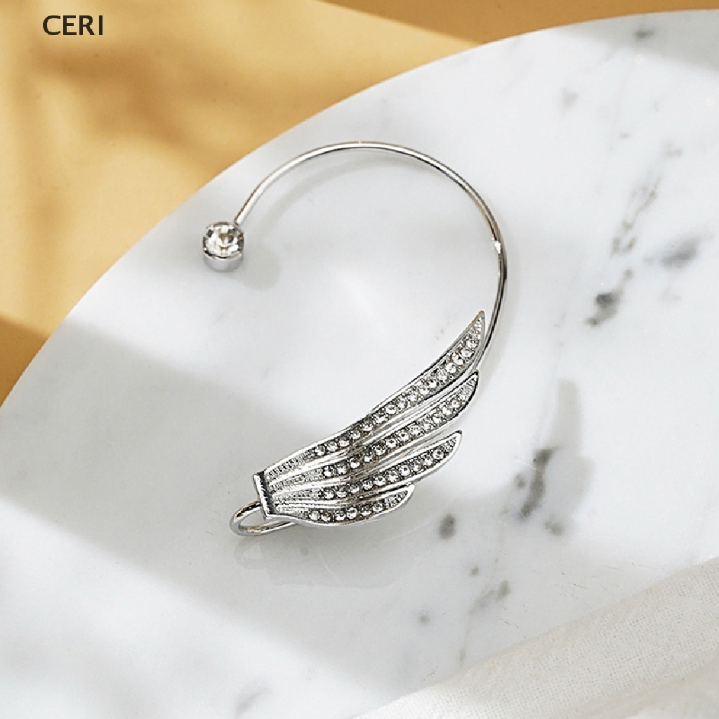 Khuyên Kẹp Vành Tai Kim Loại Mạ Vàng Đính Đá Lấp Lánh Thanh Lịch Cho Nữ