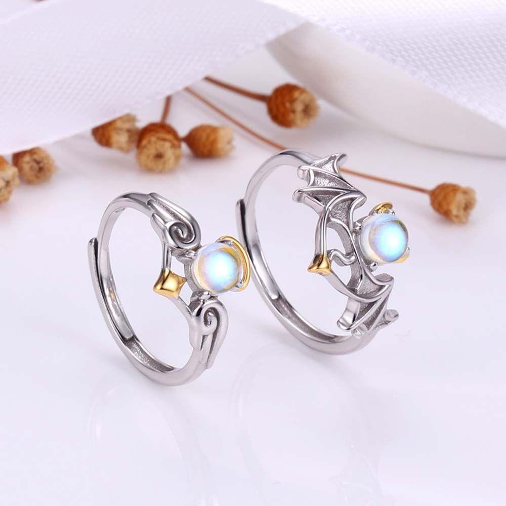 Nhẫn Hở Bằng Đồng Hình Thiên Thần Và Ác Quỷ Sang Trọng Cá Tính|Nhẫn Đeo Giữa Ngón Tay