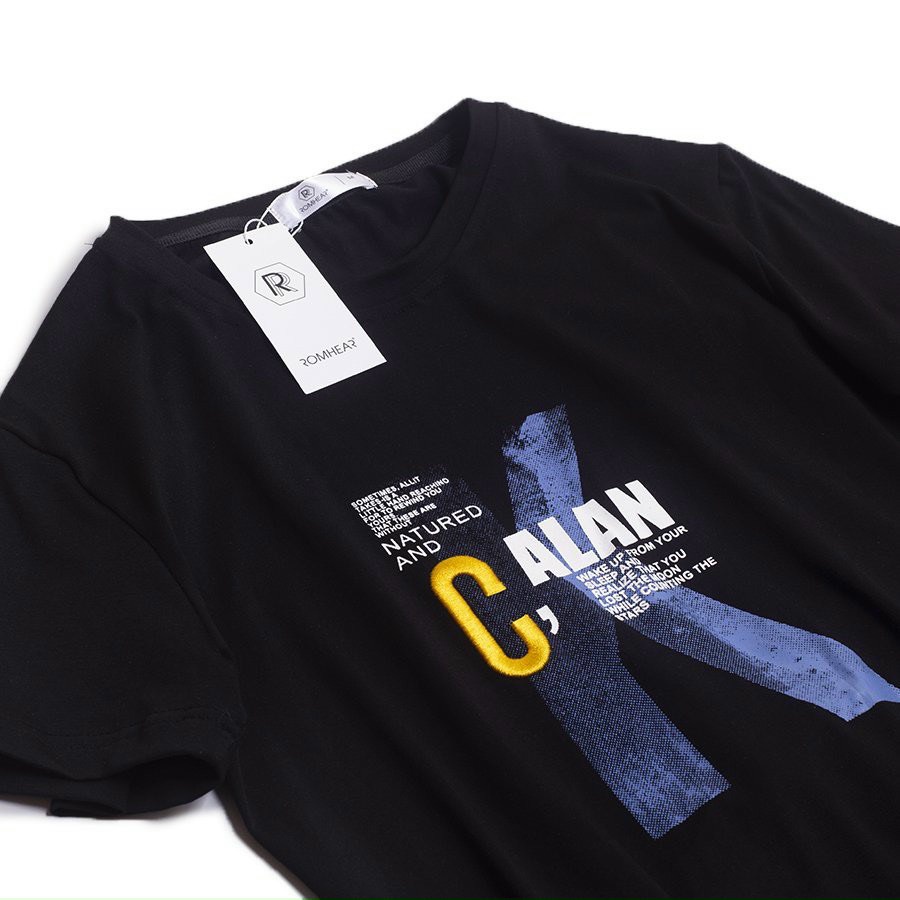 Áo Thun Phông Nam Basic Ngắn Tay Cổ Tròn Thêu Chữ Xuất Dư Cao Cấp Cực Xịn Cotton 100% Form slimfit