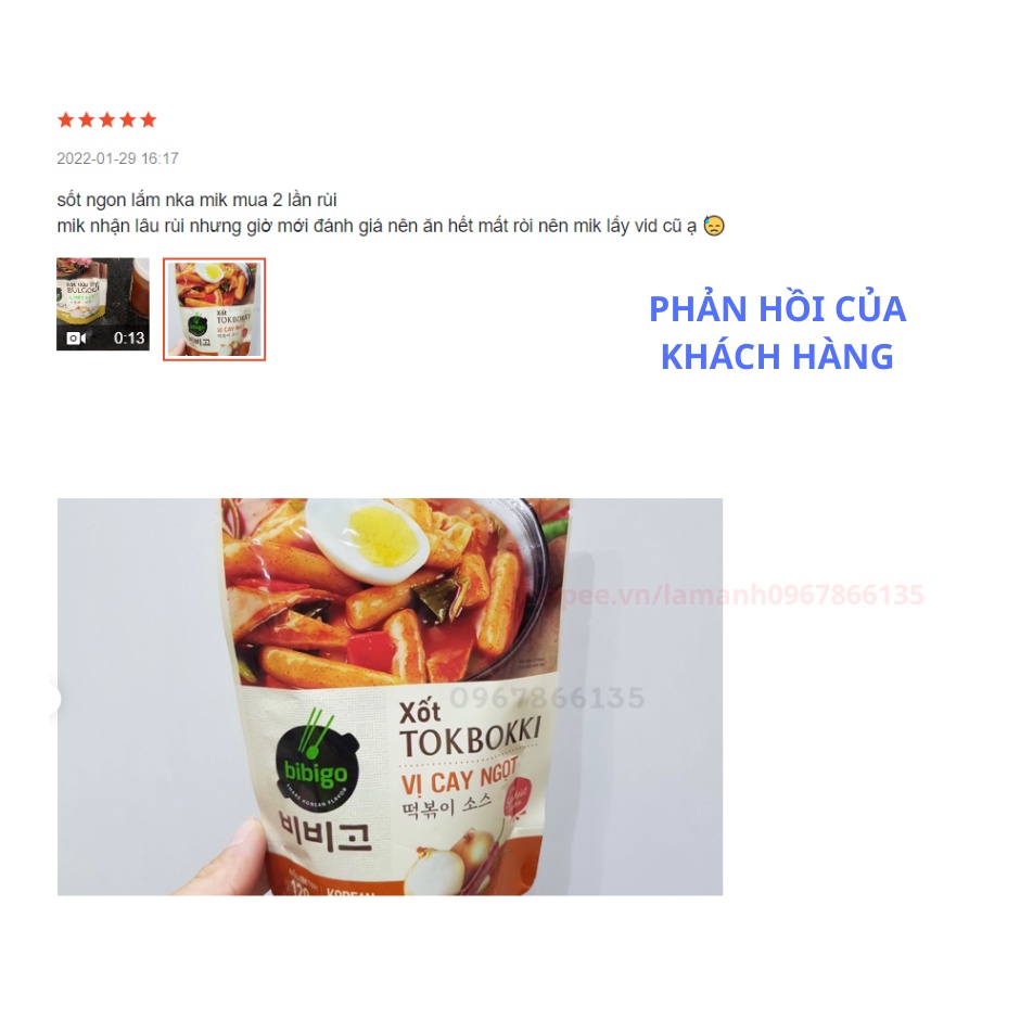 Sốt TOKBOKKI Hàn Quốc Vị Cay Ngọt - Gói Nước Sốt Nấu Tokbokki 120g CJ Food