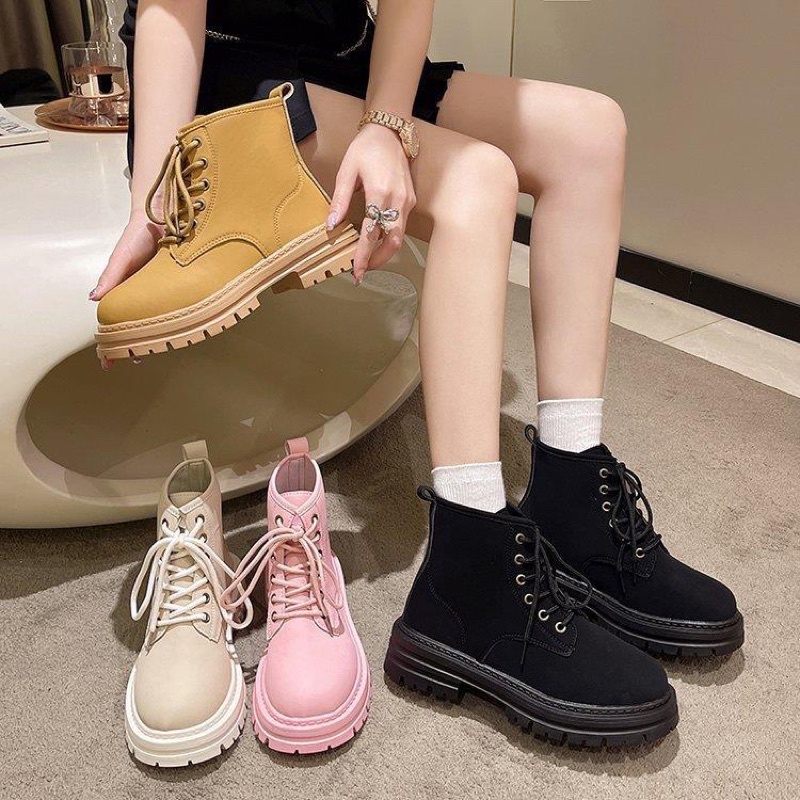 Giày boot nữ cổ cao đế cao 5cm bigsize phong cách ulzzang Hàn quốc HAVAVA GD011