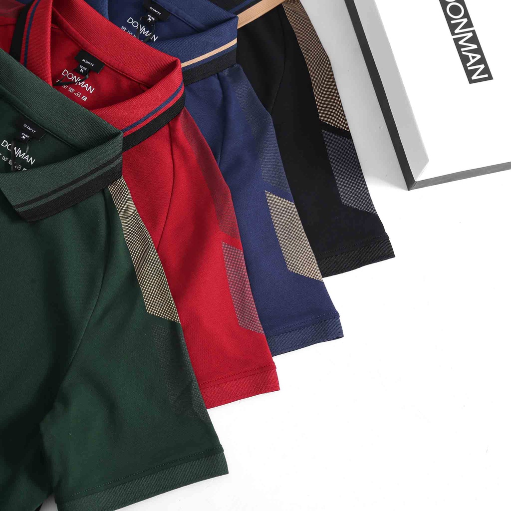 Áo thun polo nam DONMAN chất liệu Premium Pique CVC Áo polo vải mềm mại,mịn màng giữ form dáng của áo polo được lâu AT17