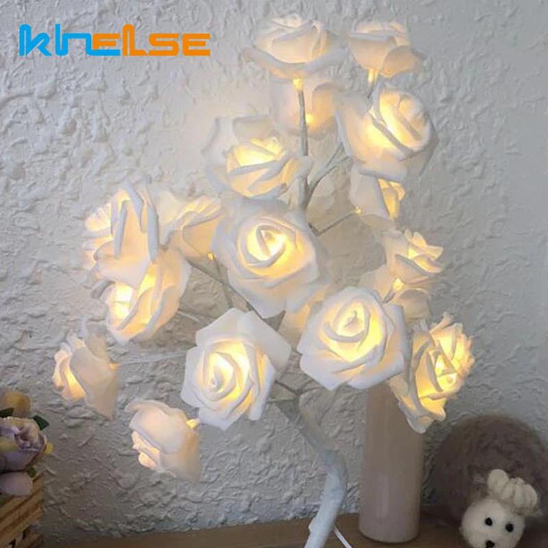 Cây hoa hồng đèn led để bàn