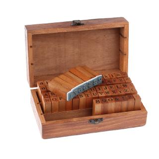 Set 70 con dấu bằng gỗ kiểu chữ cái và số độc đáo tiện dụng