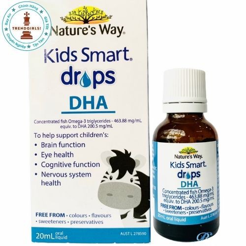 Nature’s Way DHA Dạng Giọt Kids Smart DHA Drops 20ml, úc cho bé từ 4 tuần tuổi - Trend girls online