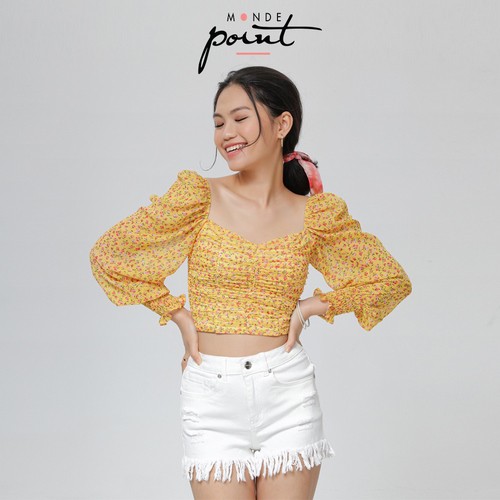 Áo kiểu nữ Monde Point MPWA06134101 hoa văn vàng