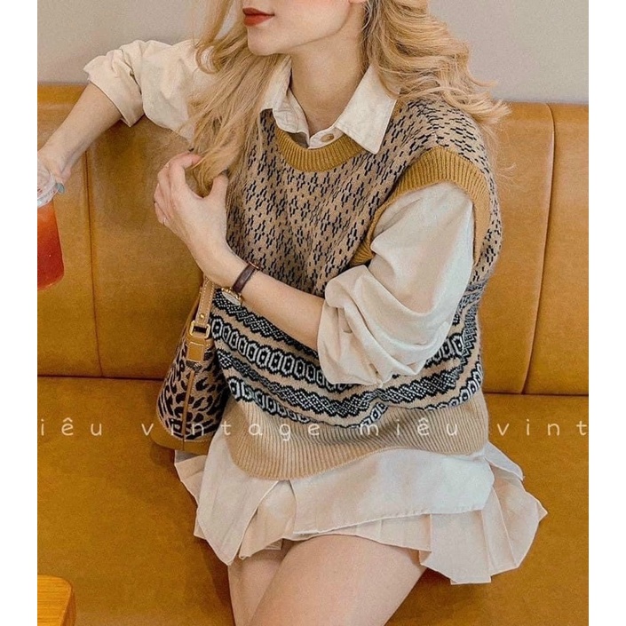 BÁN SỈ ÁO LEN GHILE HOẠ TIẾT THỔ CẨM CỔ TRÒN CHO NỮ | BigBuy360 - bigbuy360.vn