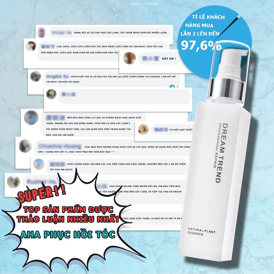 [MUA 1 TẶNG 2] - Dưỡng Tóc AHA DREAM TREND ESSENCE Đài Loan (150ml) TẶNG 1 Mặt Nạ Lụa Tơ Tằm + 1 Tuýp Kem Dưỡng Da Tay | BigBuy360 - bigbuy360.vn