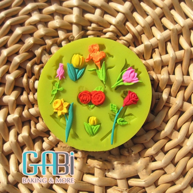 Khuôn fondant silicon nhiều loại hoa nhỏ