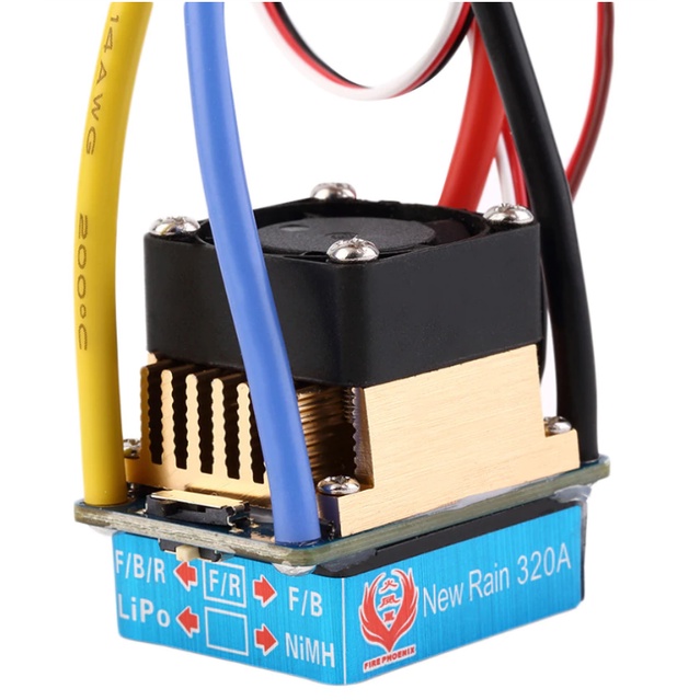 ESC 480A pin 2-3s, thương hiệu New Rain chống nước, bảo vệ quá nhiệt, bộ đk tốc độ cho động cơ chổi than 550/775