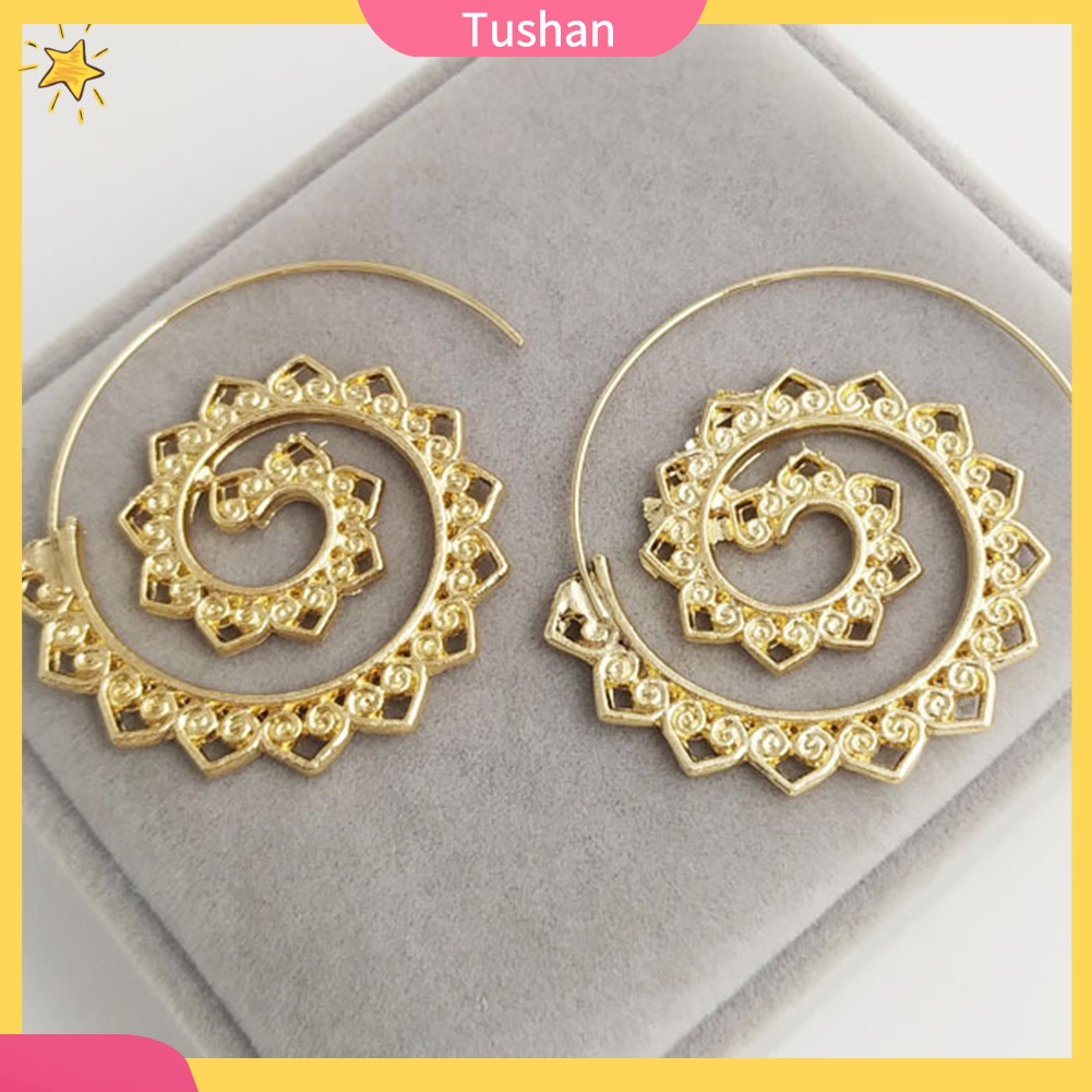 Khuyên Tai Nữ Hình Tròn Xoắn Ốc Thời Trang