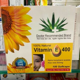 Viên đẹp da Vitamin E 400 Hướng dương (hộp 100 viên)