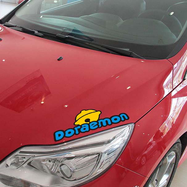 Miếng Dán Trang Trí Kính Chiếu Hậu Xe Hơi Hình Doraemon Phản Quang Chống Thấm Nước