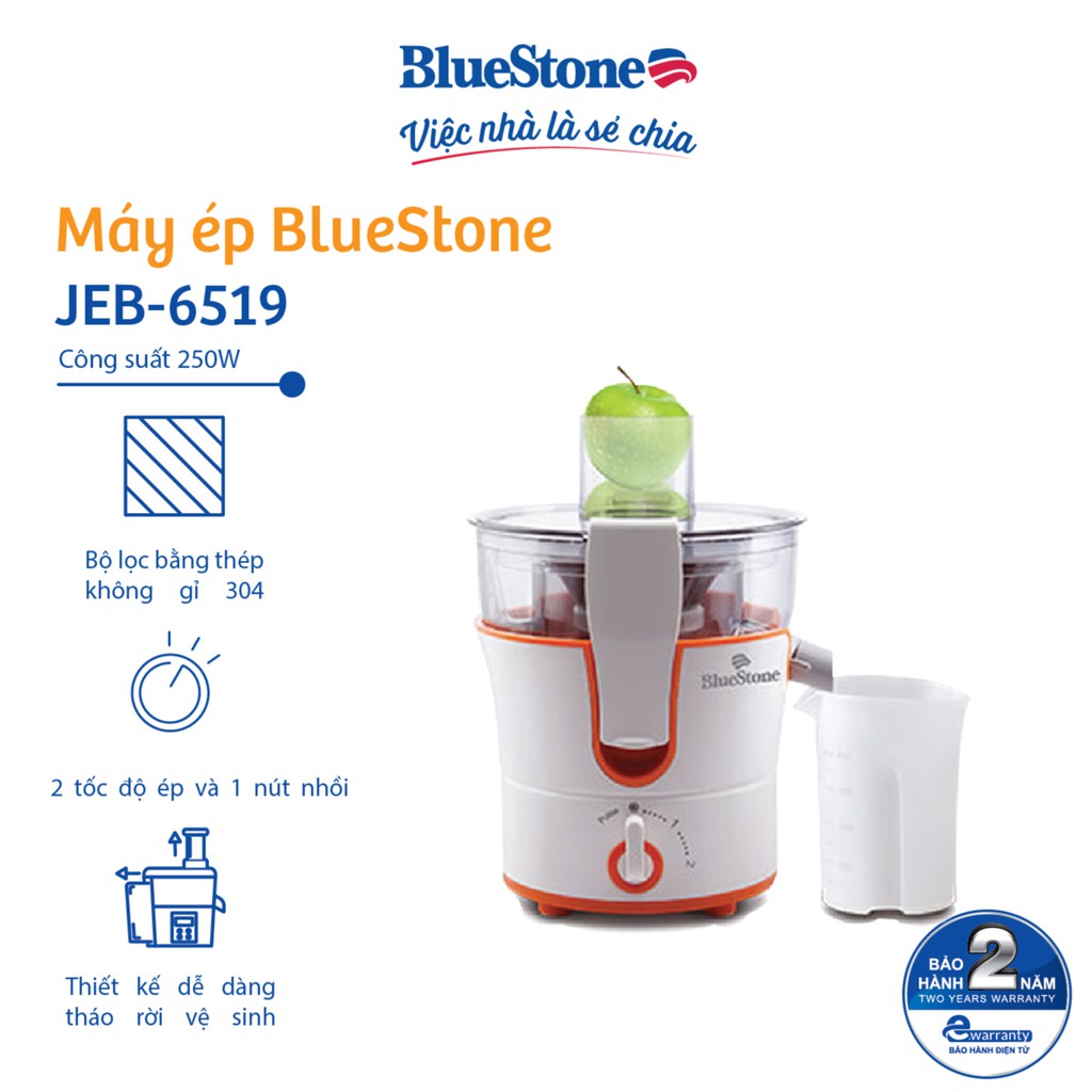 [Mã ELBLUEWL5 giảm 10% đơn 500K] Máy ép trái cây BlueStone JEB-6519