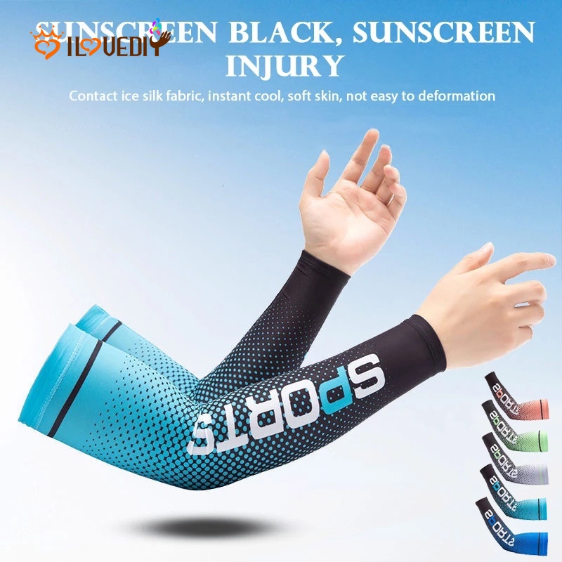 1 Cặp Găng Tay Dài Bằng Lụa Lạnh Chống Tia UV Đa Ứng Dụng Cho Nam Nữ Ốp