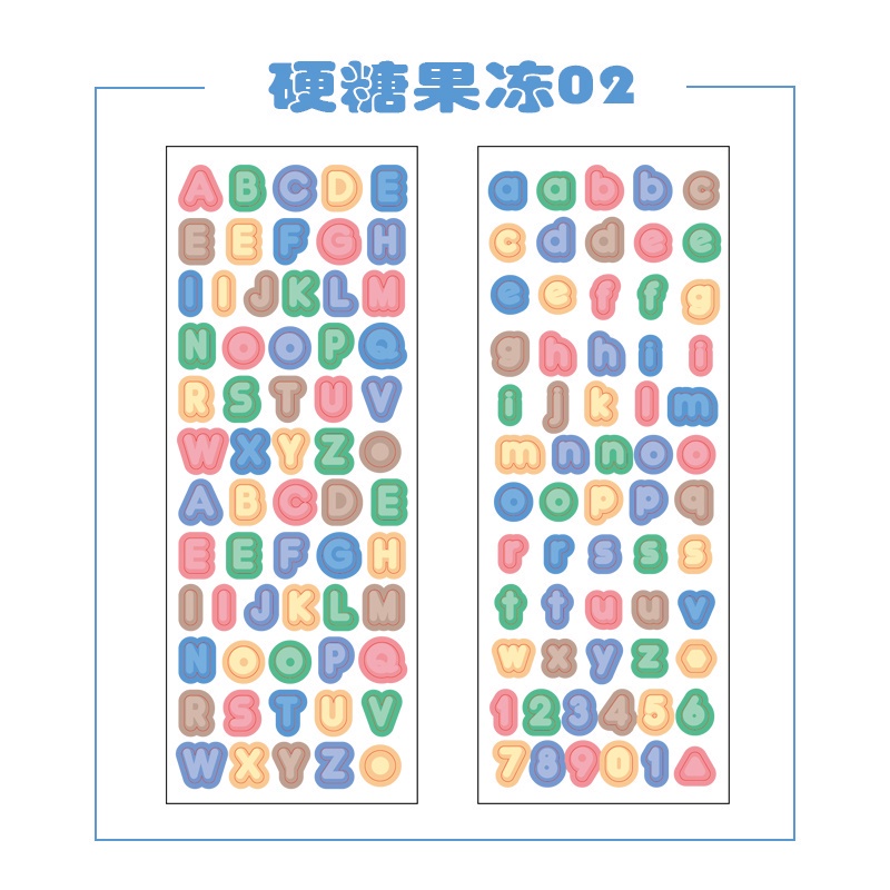Set 2 Miếng Dán Trang Trí Sổ Tay Chống Thấm Nước In Chữ Màu Kẹo Ngọt