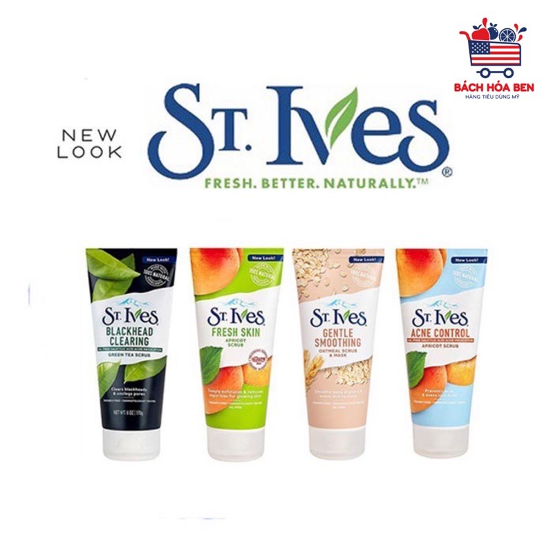 (USA) Sữa Rửa Mặt Tẩy Tế Bào Chết ST.IVES 170G