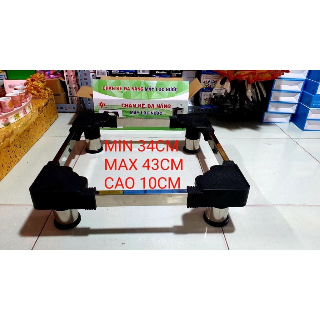 Chân kê máy lọc nước đa năng trụ INOX cao cấp 34-43cm