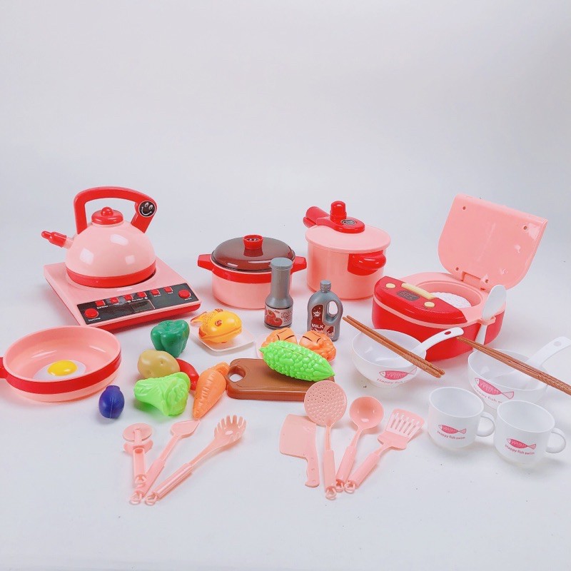 Bộ Đồ Chơi Nấu Ăn 38chi tiết hàng đại-có pin-Kitchen Cooking Set