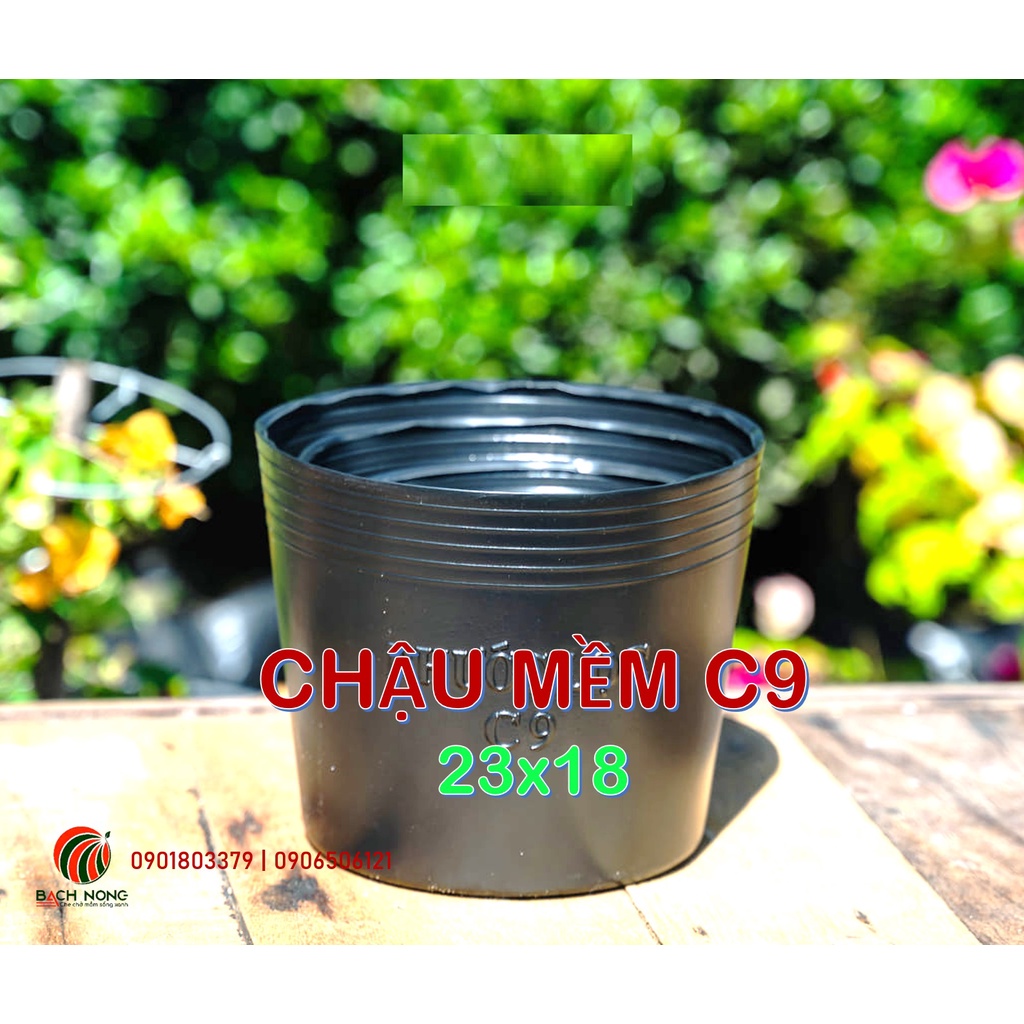 Chậu nhựa Đen Mềm C13  - Chậu nhựa trồng hoa