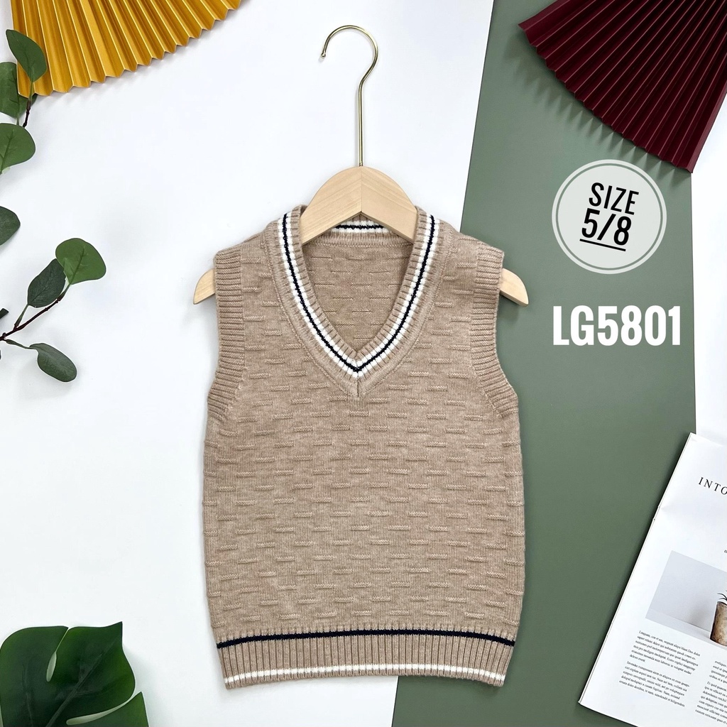 Áo Len gile trẻ em LITIBABY cổ tim. size 5/8T [LG5801]