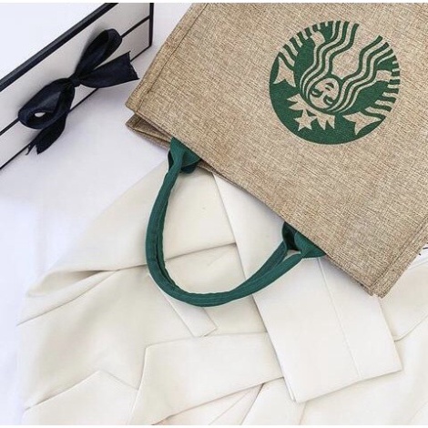Túi Cói Đi Biển Đi Chơi STARBUC Phòng cách Hàn Quốc Tiện Lợi Sang Chảnh🍒FREESHIP🍒Túi Cói Du Lịch