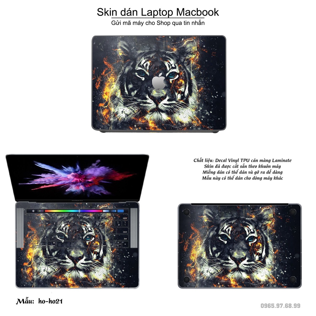 Skin dán Macbook mẫu Con hổ (đã cắt sẵn, inbox mã máy cho shop)