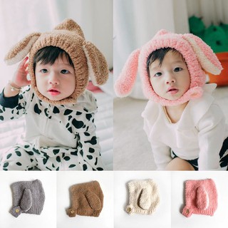 Nón lông tai thỏ dễ thương ấm áp cho bé/  Mũ cho bé dưới  3 tuổi