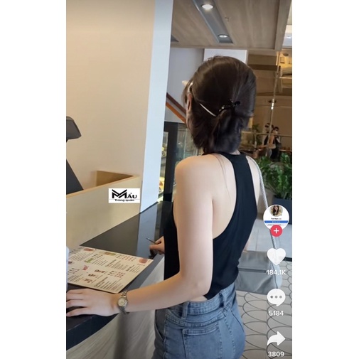 áo bodysuit cổ yếm khoét nách