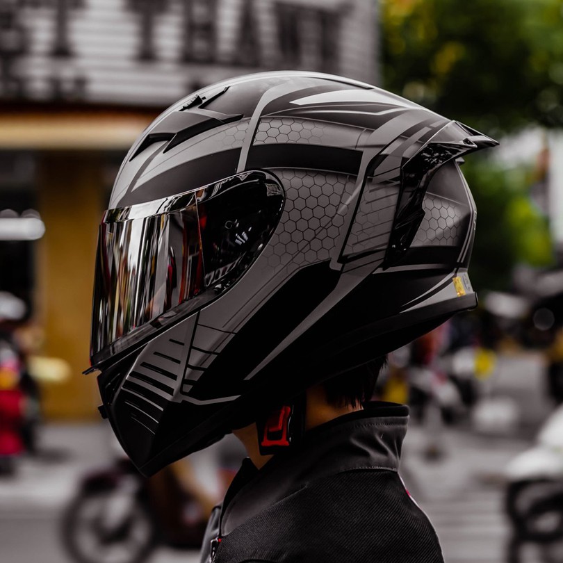 Mũ bảo hiểm Fullface Yohe 978 Plus - tem đen xám