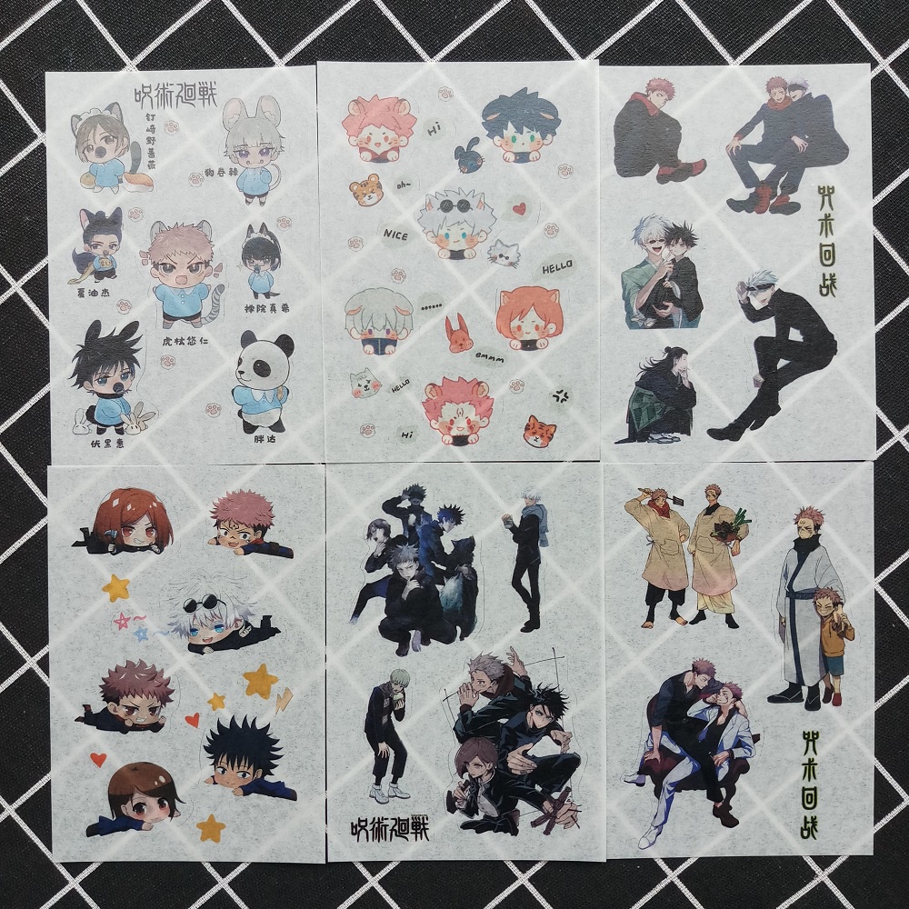 [Sticker] Hình Dán Anime Jujutsu Kaisen (6 Tấm)