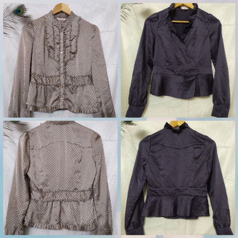 Sơ mi voan lụa vintage size S