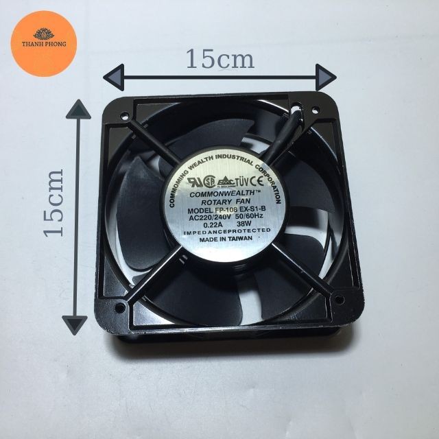 Quạt Hút Gió 15x15cm ROTARY FAN 220V , Vuông 15x15x5 Hút Mùi Tản Nhiệt Thông Gió